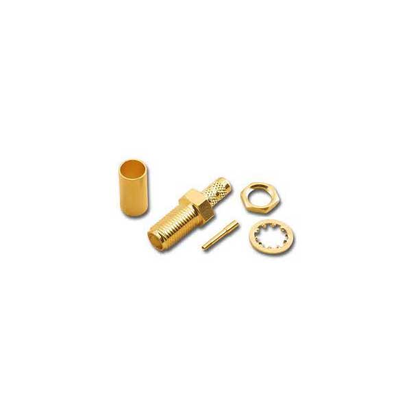 Pan Pacific SMA Female 3 Piece Crimp with Mounting Nut and Washer for RG-58/U Default Title
