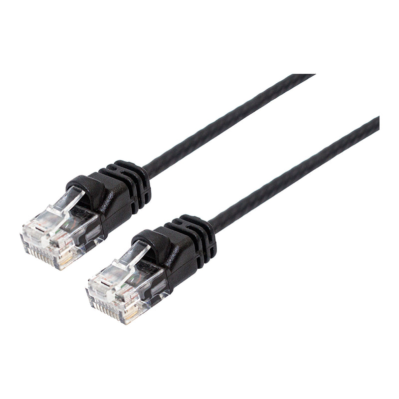 SR Components C6ATHBK1 1ft 30AWG Black Cat6A Thin Network Patch Cable