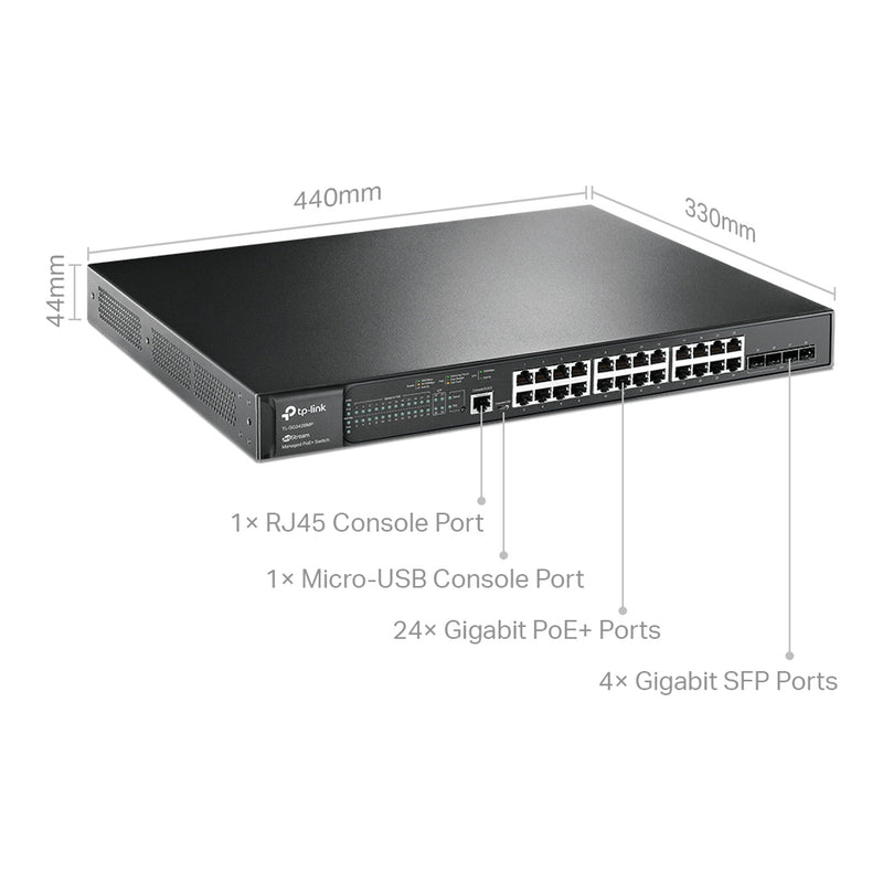 TP-Link TL-SG3428MP JetStream 24-Port  PoE+ Gigabit L2+ Managed Switch