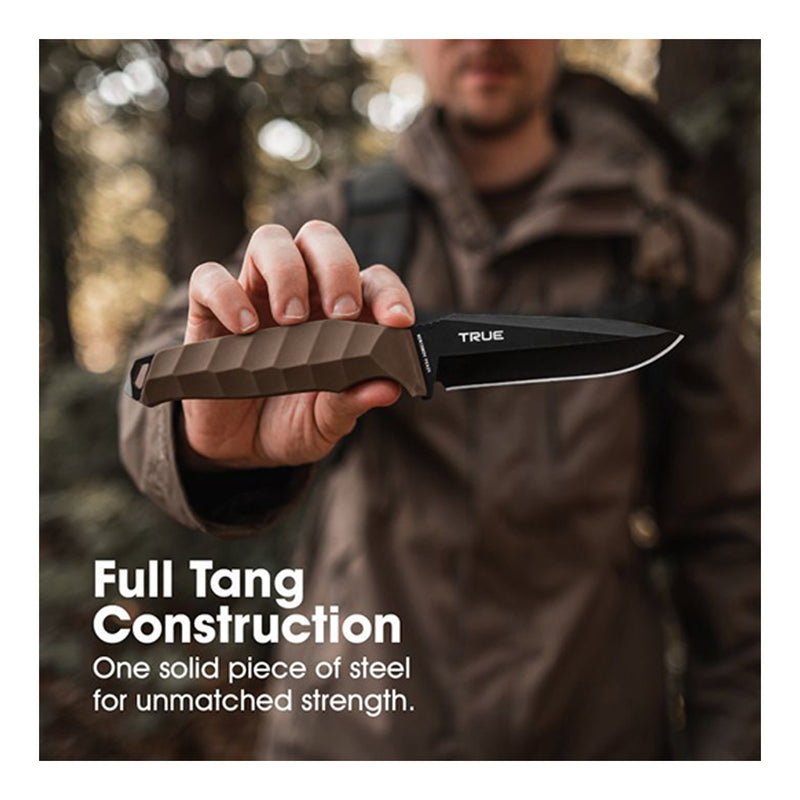 True TRU-FXK-0001 4" Full Tang Drop Point Fixed Blade EDC Knife by NEBO