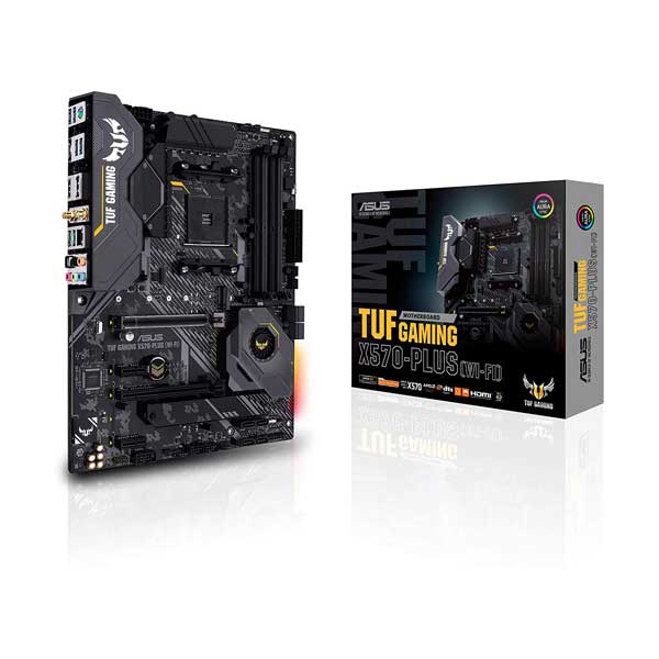 ASUS ASUS TUF GAMING X570-PLUS WIFI AMD AM4 ATX Gaming Motherboard with Dual M.2 and Aura Sync RGB Lighting Default Title

