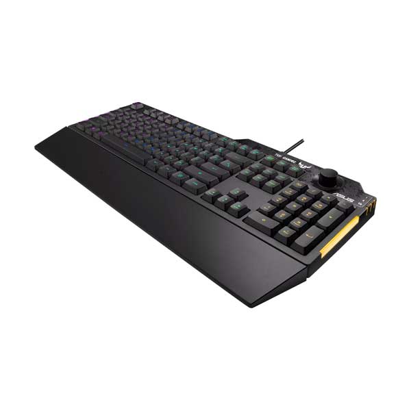 ASUS TUF Gaming K1 Spill-Resistant RGB Keyboard with Volume Knob and Side Light Bar