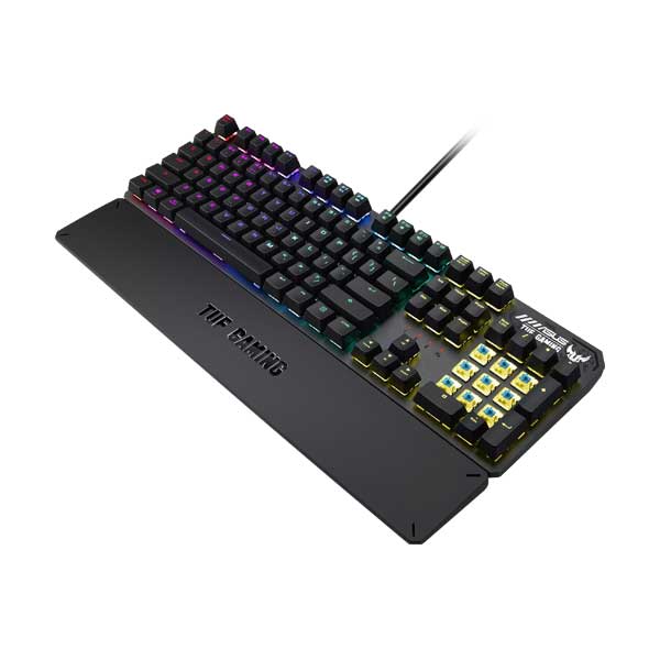 ASUS TUF Gaming K3 NKRO RGB Mechanical Keyboard with 8 Programmable Macro Keys and Aura Sync RGB Lighting
