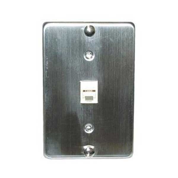 Stainless Steel Wall Plate w/ 4 Conductor Modular Jack
