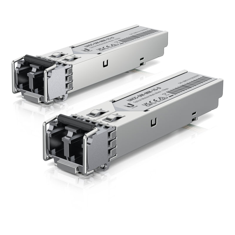 Ubiquiti UACC-OM-MM-1G-D-2 1Gbps Multi-Mode SFP Fiber Optical Module 2-Pack