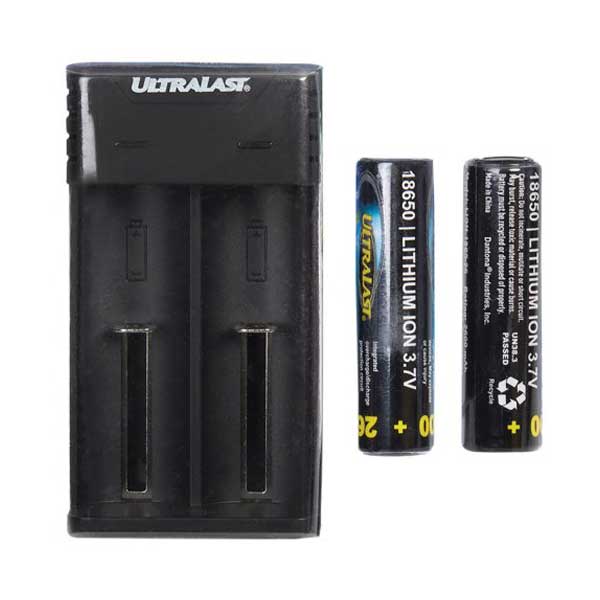 Dantona Industries UltraLast UL1865K-26 18650 Lithium Ion Battery Charger and 2-Pack 3.7 Volt 2600mAh 18650 Rechargeable Batteries Combo Kit Default Title
