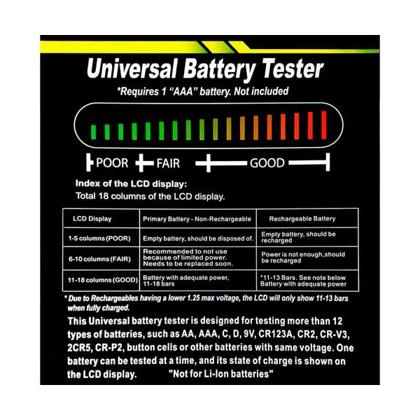 Dantona ULMULTITEST Ultralast Universal Battery Tester with LCD Display