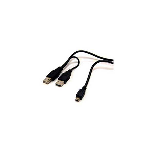 Bytecc USB2-HD201 USB 2.0 Y Cable, A Male (x 2) to Mini B 5pin Male (x1) for Enclosure / USB2 Hub