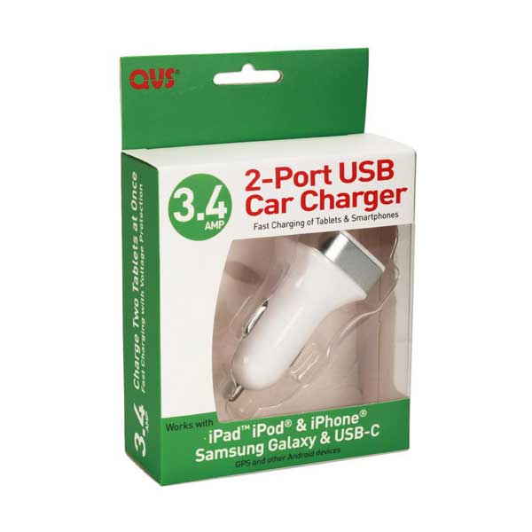 QVS 2PT USB SMART CAR CHARGER