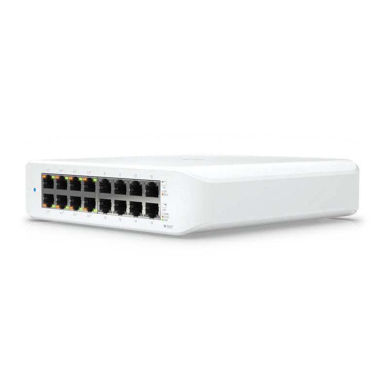 Ubiquiti USW-Lite-16-POE 16-Port Gigabit UniFi Switch Lite 16 PoE with Eight Auto-Sensing 802.3at PoE+