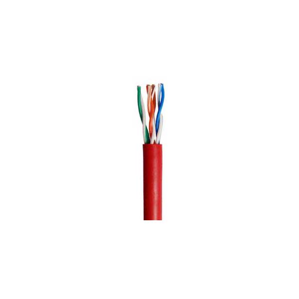 CAT5e 24 AWG Solid Bare Copper Conductor with Polyethylene Insulation with a Red PVC Jacket
