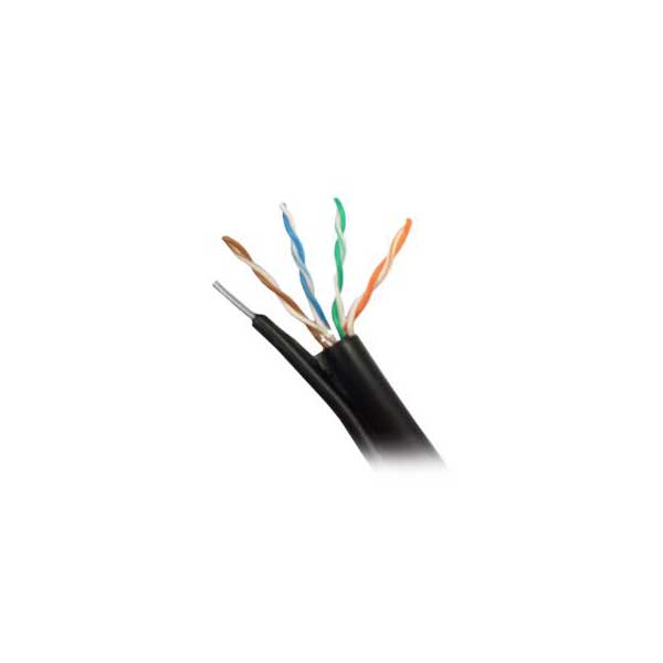Commodity Cables Black Cat5e Messenger Cable, 24AWG, 4-Pair, Sold By The Foot Default Title

