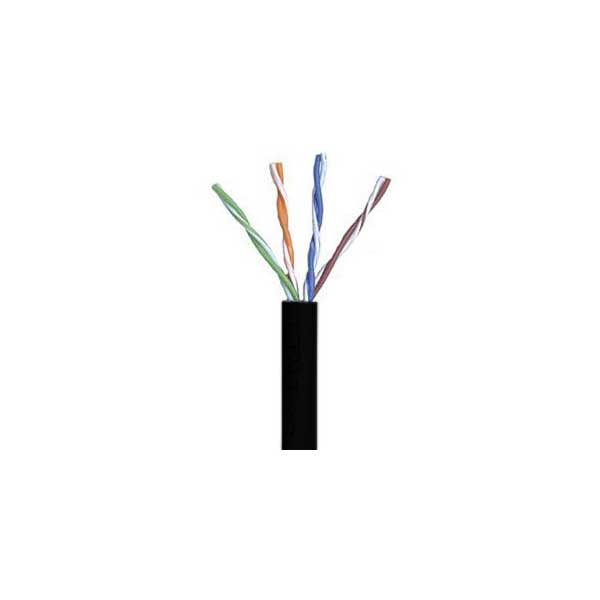 Commodity Cables Black Cat5e Plenum (CMP) Cable, 24AWG, 4-Pair, 350MHz, FR PVC, Sold By The Foot Default Title
