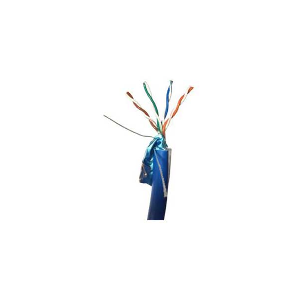 4 Pair, 24AWG Cat5e Plenum Rated Shielded FTP Cable - Blue / 1000'