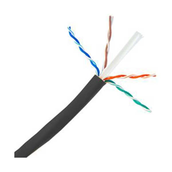Commodity Cables Black Cat6 Cable, 23AWG, 4-Pair, 600MHz, PVC, Sold By The Foot Default Title
