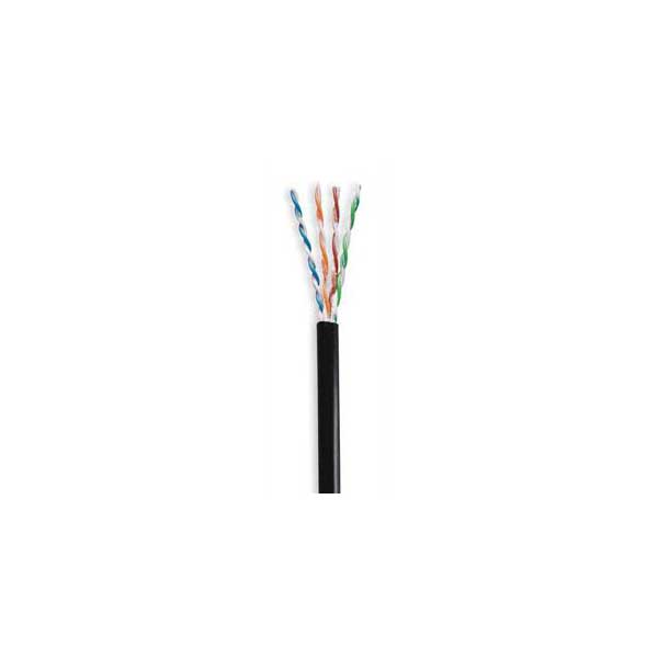 JSC Wire & Cable Black Cat6 Direct Burial Cable, 23AWG, 4-Pair, 550MHz Cable, Sold By The Foot Default Title
