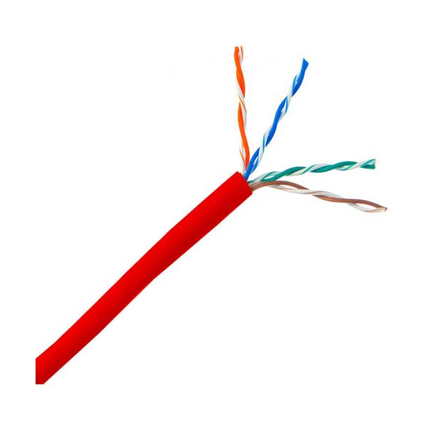 Commodity Cables Red Cat6 Plenum (CMP) Cable, 23AWG, 4-Pair, 600MHz, FR PVC, Sold By The Foot Default Title
