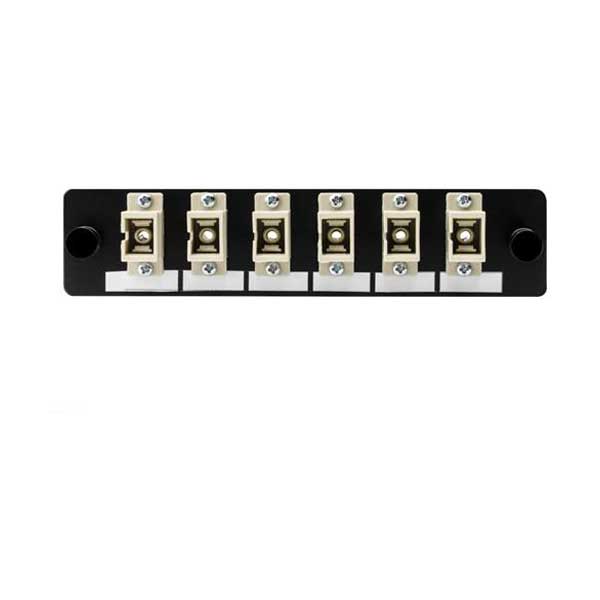 HellermannTyton Fiber Adapter Panel Preloaded with 6 Simplex SC MM, Beige