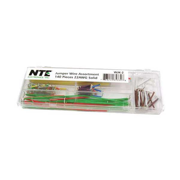 NTE Electronics WJK-2 140-Piece 14-Lengths 0.1"-5" 22AWG Solid Jumper Hook Up Wire Assortment Kit