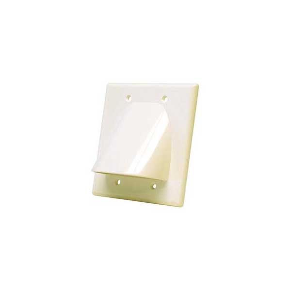 Dual Gang Bulk Cable Wall Plate - Ivory