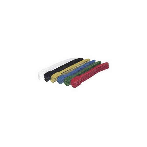 13" Hook and Loop Cable Ties - Assorted Colors / 10 Pack