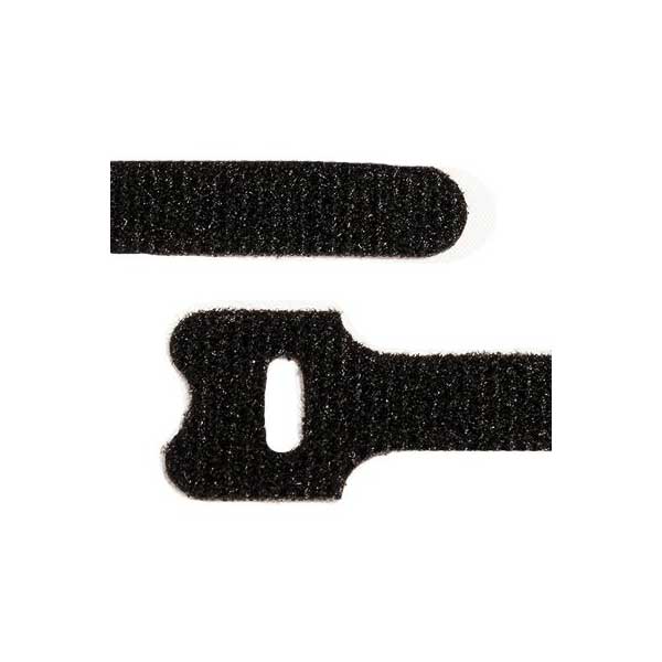 SR Components WTV6B-25 6" Hook and Loop Reusable Cable Ties Black 25-Pack