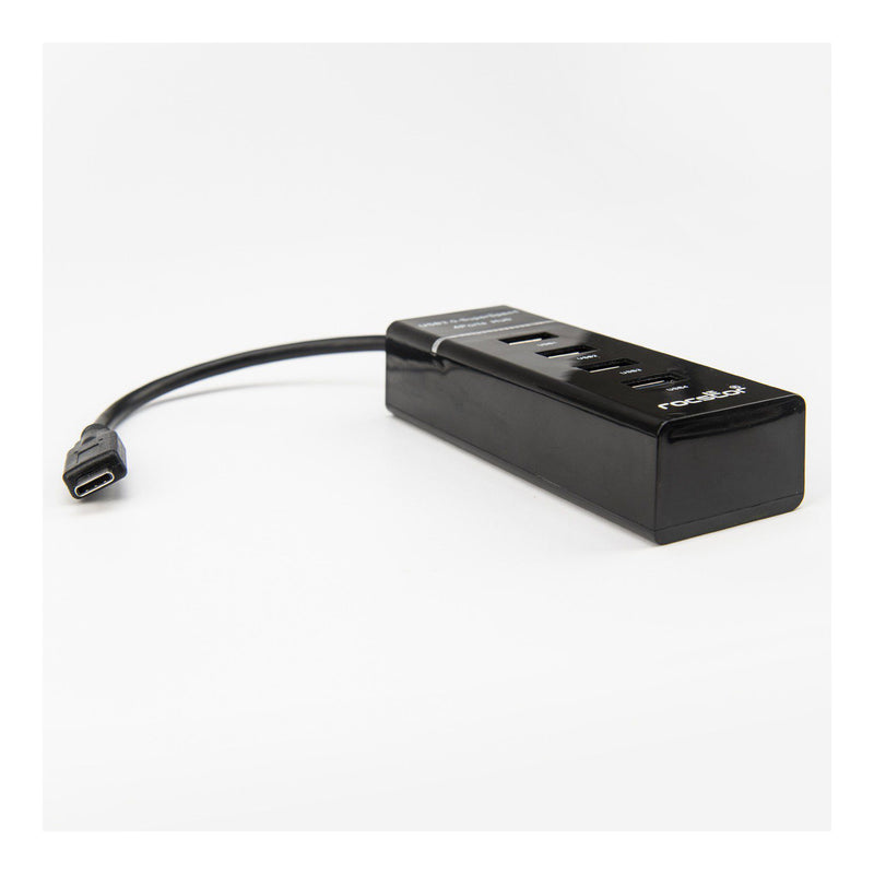 Rocstor Y10A228-B1 4-Port USB-C to USB-A Portable USB 3.0 Hub