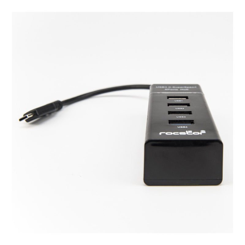 Rocstor Y10A228-B1 4-Port USB-C to USB-A Portable USB 3.0 Hub