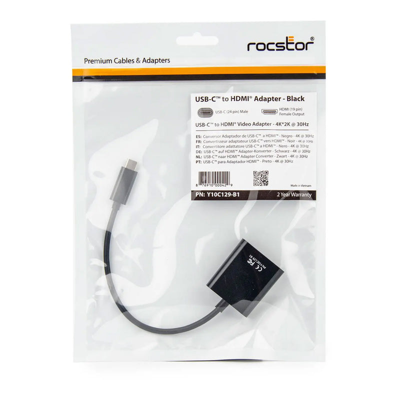 Rocstor Y10C129-B1 4K 60Hz Premium USB-C to HDMI Video Adapter