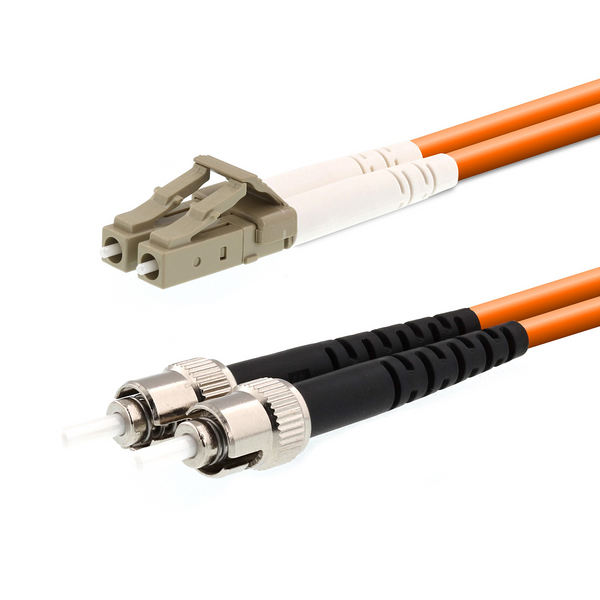 Aim LC to ST 1M, Multimode Fiber Optic Patch Cable, Duplex, OM1, PVC (OFNR), 2.0MM, Orange Default Title

