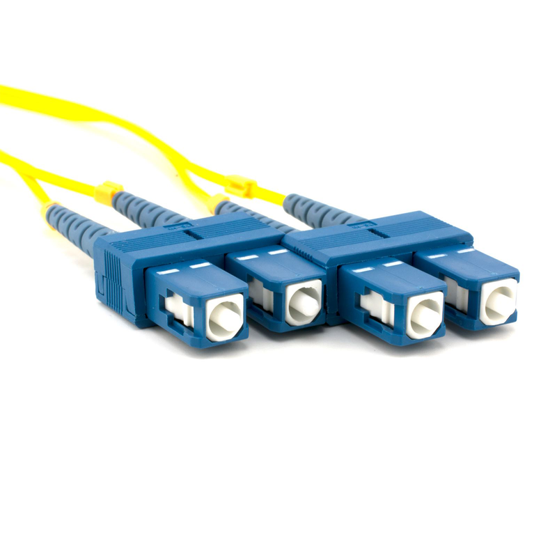 SC to SC 1M, Single Mode fiber Optic Patch Cable, Duplex, OM2, PVC (OFNR), 2.0MM, Yellow